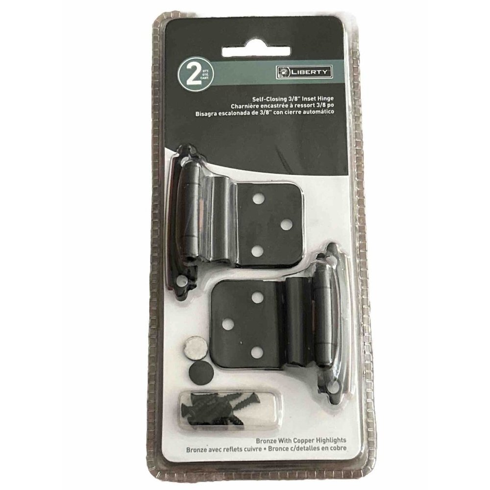 Liberty Hardware H0104AL-VBC-U Self Closing 3/8” Inset Hinge bronze with copper